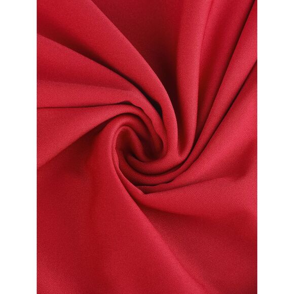 Crew Neck Ruffle Cap Sleeve Belted High Waist Jumpsuits with Pockets Wine Red - Picture 5 of 6